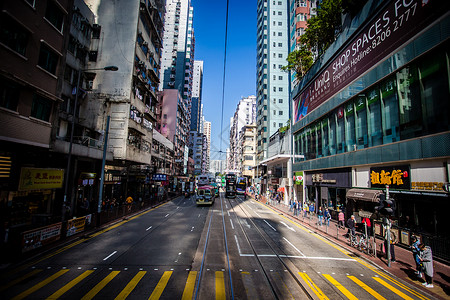 港式车仔肠粉香港街景背景