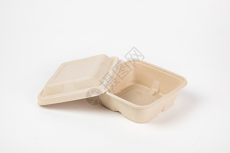 环保饭盒白底回收纸高清图片