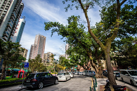 葡式风格澳门街道风景背景