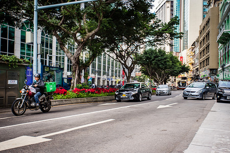 街道式澳门街景背景