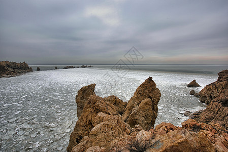渤海海岸海冰图片