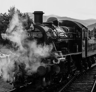 苏格兰老式蒸汽火车背景