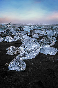 冰岛钻石沙滩冰川背景