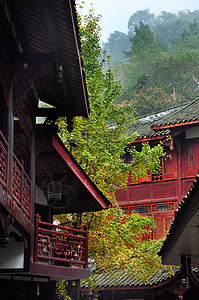 成都泰安古镇泰安寺庙背景图片