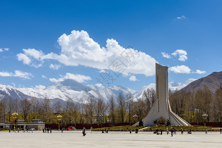西藏和平解放西藏解放纪念碑背景