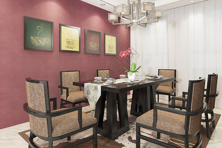 中式餐新中式客厅空间设计图片