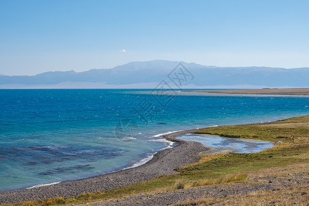 中国新疆自治区风景新疆赛里木湖背景