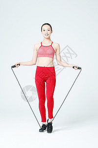 健身运动女性跳绳图片