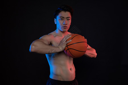 运动男性人像篮球肌肉创意照图片