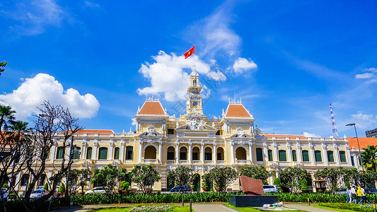 越南胡志明市市政厅背景