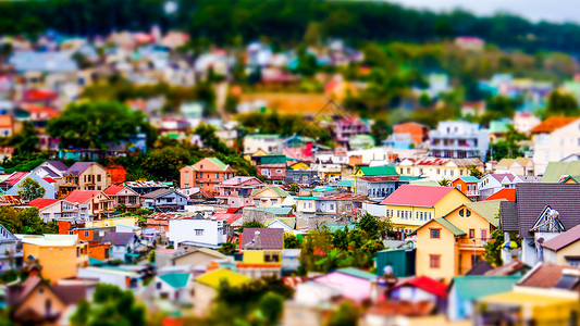 越南油画越南大叻城市景观背景