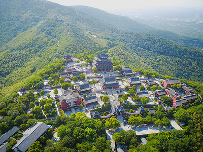 航拍苏州穹窿山景区背景