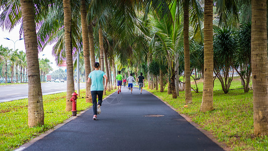 海南海口运动跑步背景图片