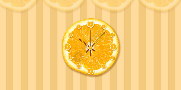 企事海报创意鲜柠檬钟表设计图片