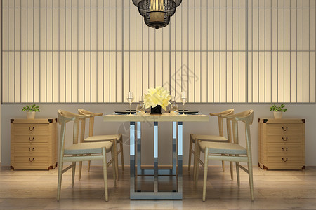 新中式厨房中式餐厅空间场景设计设计图片