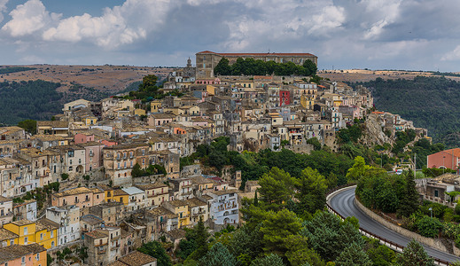 意大利西西里岛古城风光高清图片