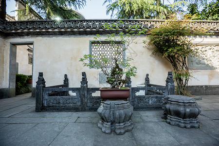 中式花窗徽派建筑园林素材背景