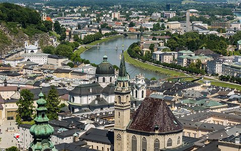 奥地利建筑奥地利音乐之都萨尔斯堡背景