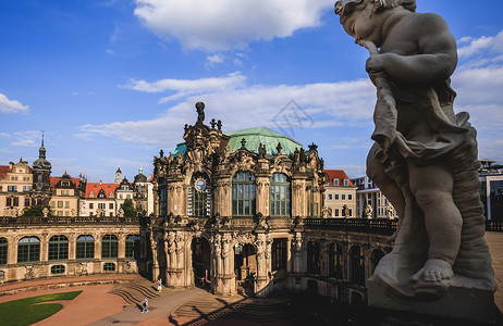 欧洲雕塑德国德累斯顿旧皇宫背景