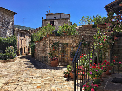 意大利古镇街景高清图片