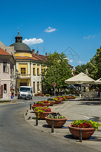 欧洲小镇街景背景图片