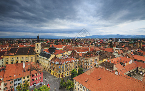 罗马尼亚欧洲城市建筑风光背景