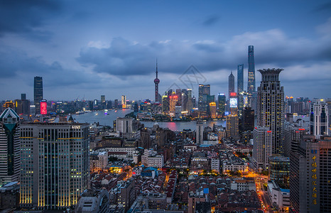上海城市建筑风光夜景图片