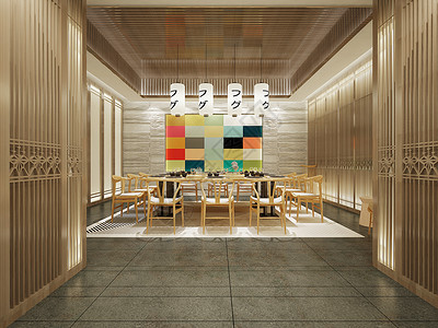中式餐厅效果图背景图片