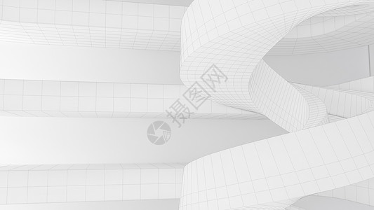 黑白线条建筑空间结构设计图片