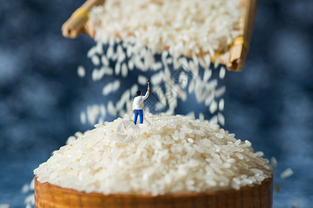 创意米饭微观静物大米背景