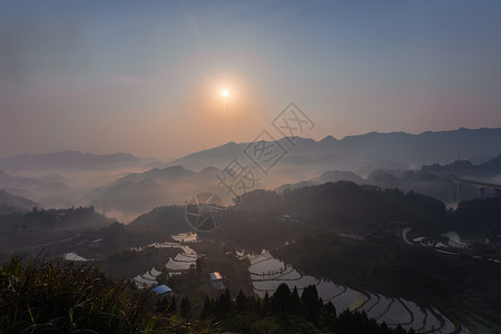 重庆市自然背景周家山日出背景