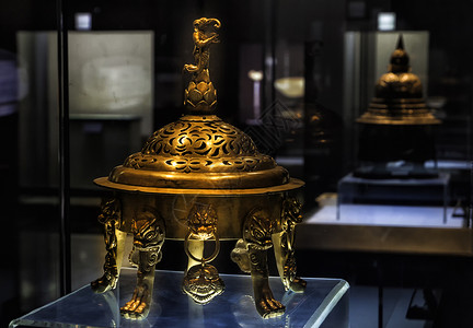 黄铜碗陕西法门寺珍宝背景