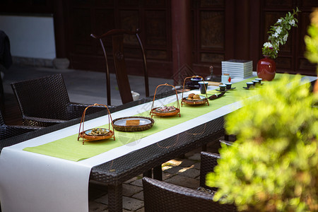 茶席设计中国传统文化茶席桌面背景