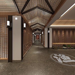 茶馆设计素材新中式客厅茶馆设计背景