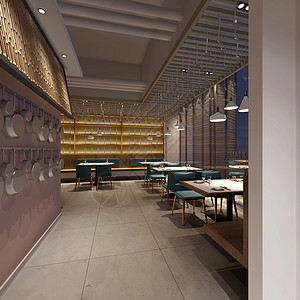 茶馆效果图新中式客厅茶馆设计背景