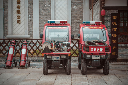 车灭火器ATV全地形车型消防车背景