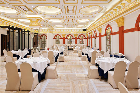 婚宴宴会厅高级感白色奢华高清图片