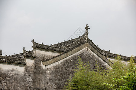 徽派围墙中式建筑素材背景
