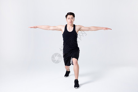 运动健身男性伸展运动图片