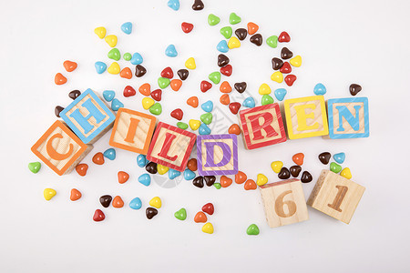 糖果色立方体六一儿童节的糖果背景