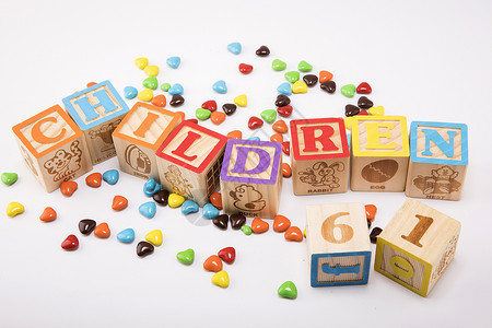 糖果色立方体六一儿童节的糖果背景