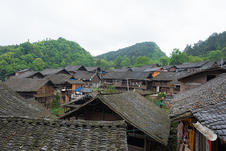 贵州山区贵州黔东南剑河县苗族村寨背景