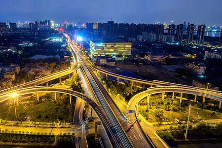 市貌武汉青山立交桥夜景背景