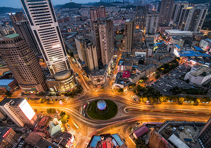 环行路现代城市大连背景