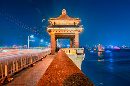 武汉长江大桥桥墩背景