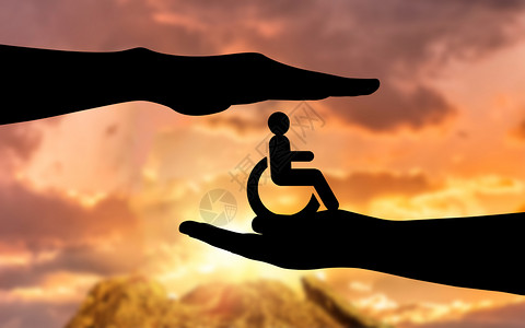 残疾人素材关爱残疾人设计图片