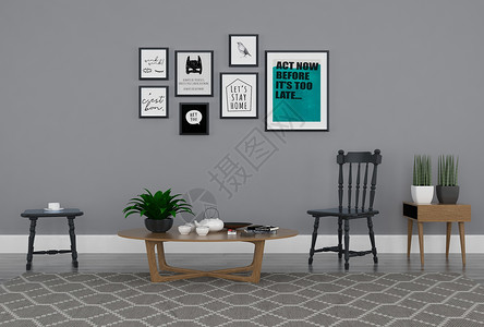 木椅素材简约室内背景设计图片
