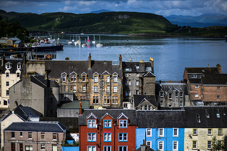 苏格兰著名海滨小城奥本背景图片