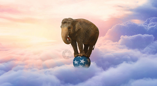 大象天空浪漫背景图片