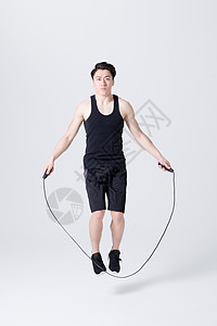 运动健身男性跳绳图片